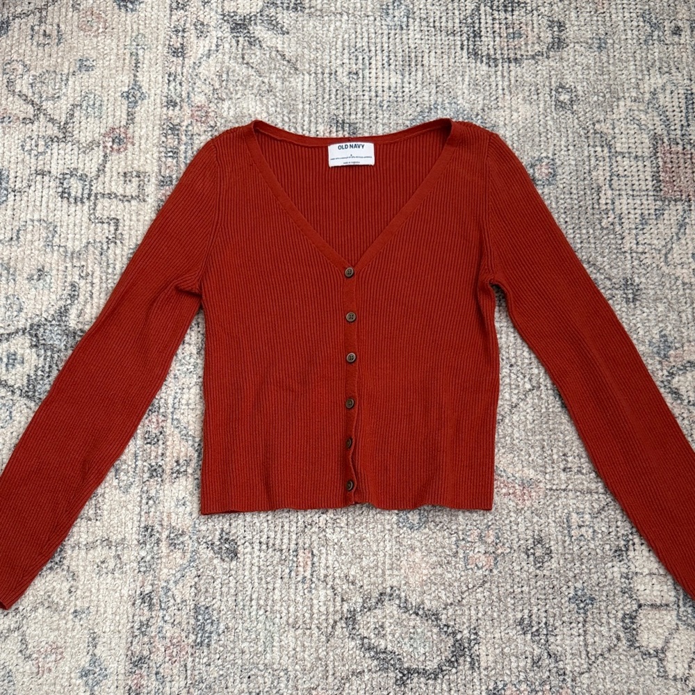 Old Navy Women's Rust Cardigan Sweater